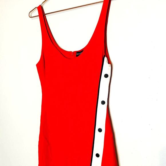 David Koma Women's Red Acetate Snaps Sleeveless Slit Tank Dress Size Small - Picture 6 of 10